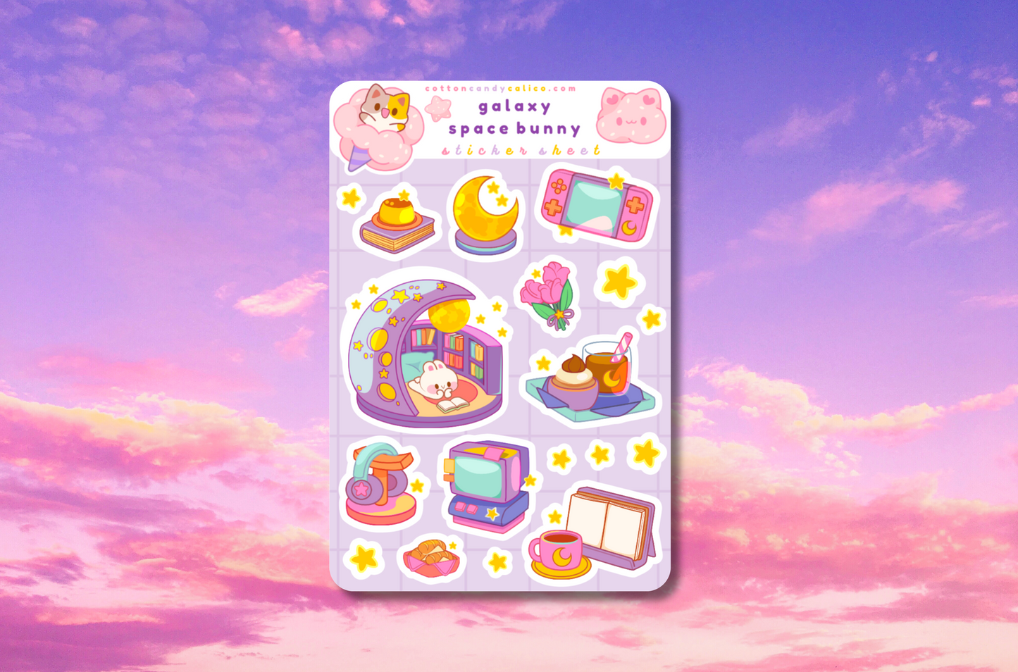 Galaxy Space Bunny Sticker Sheet
