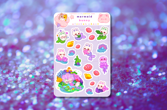Mermaid Bunny Sticker Sheet