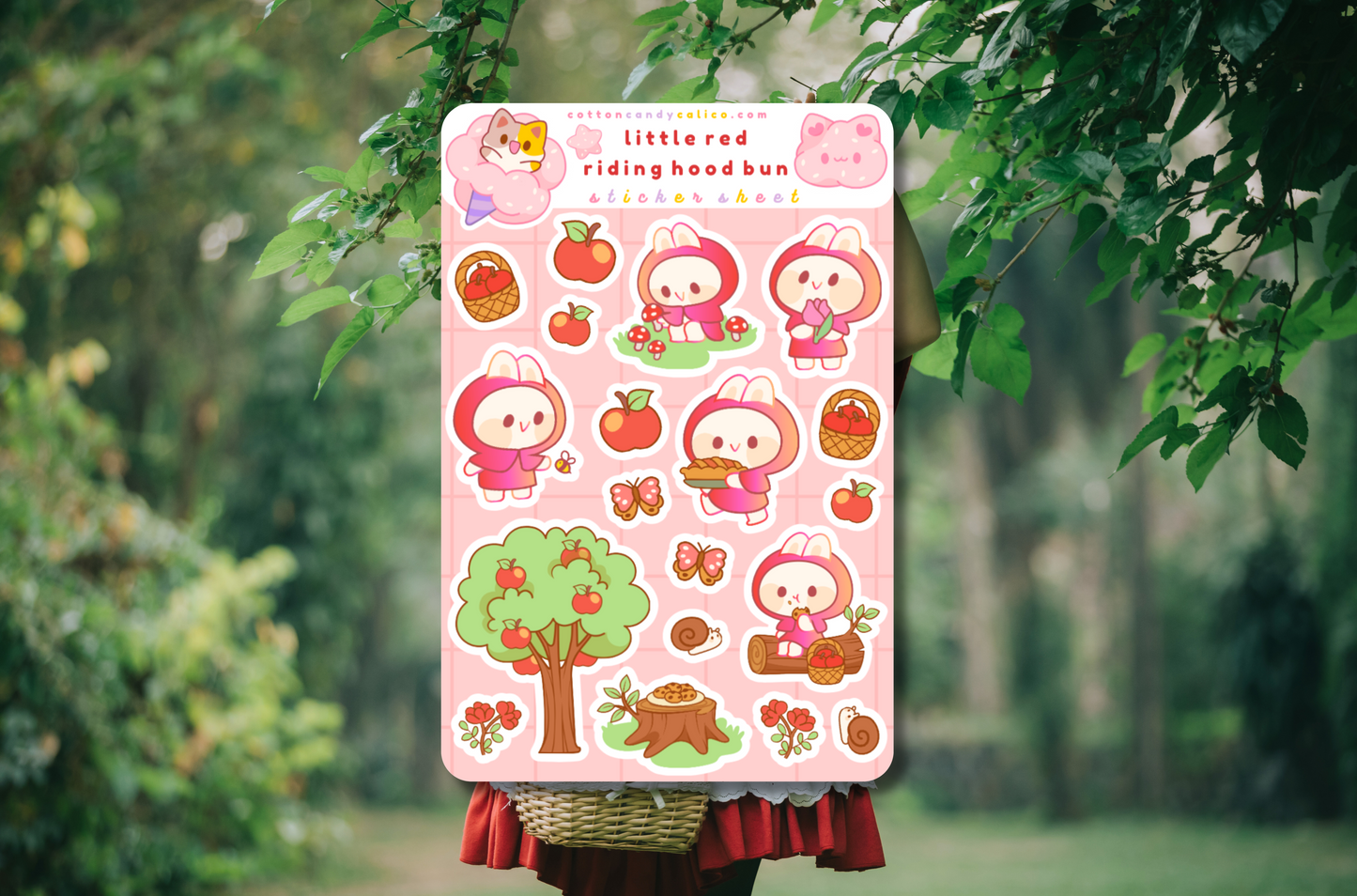 Little Red Riding Hood Bunny Sticker Sheet