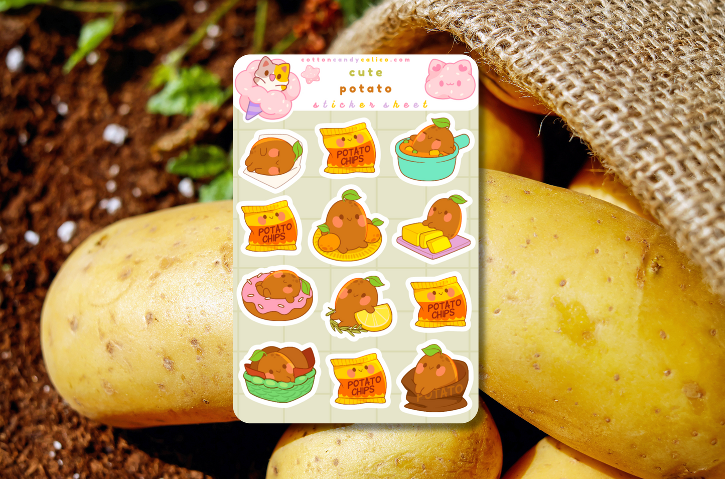 Cute Potato Sticker Sheet