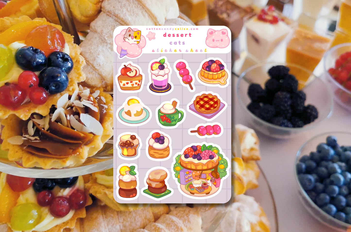 Dessert Cats Sticker Sheet