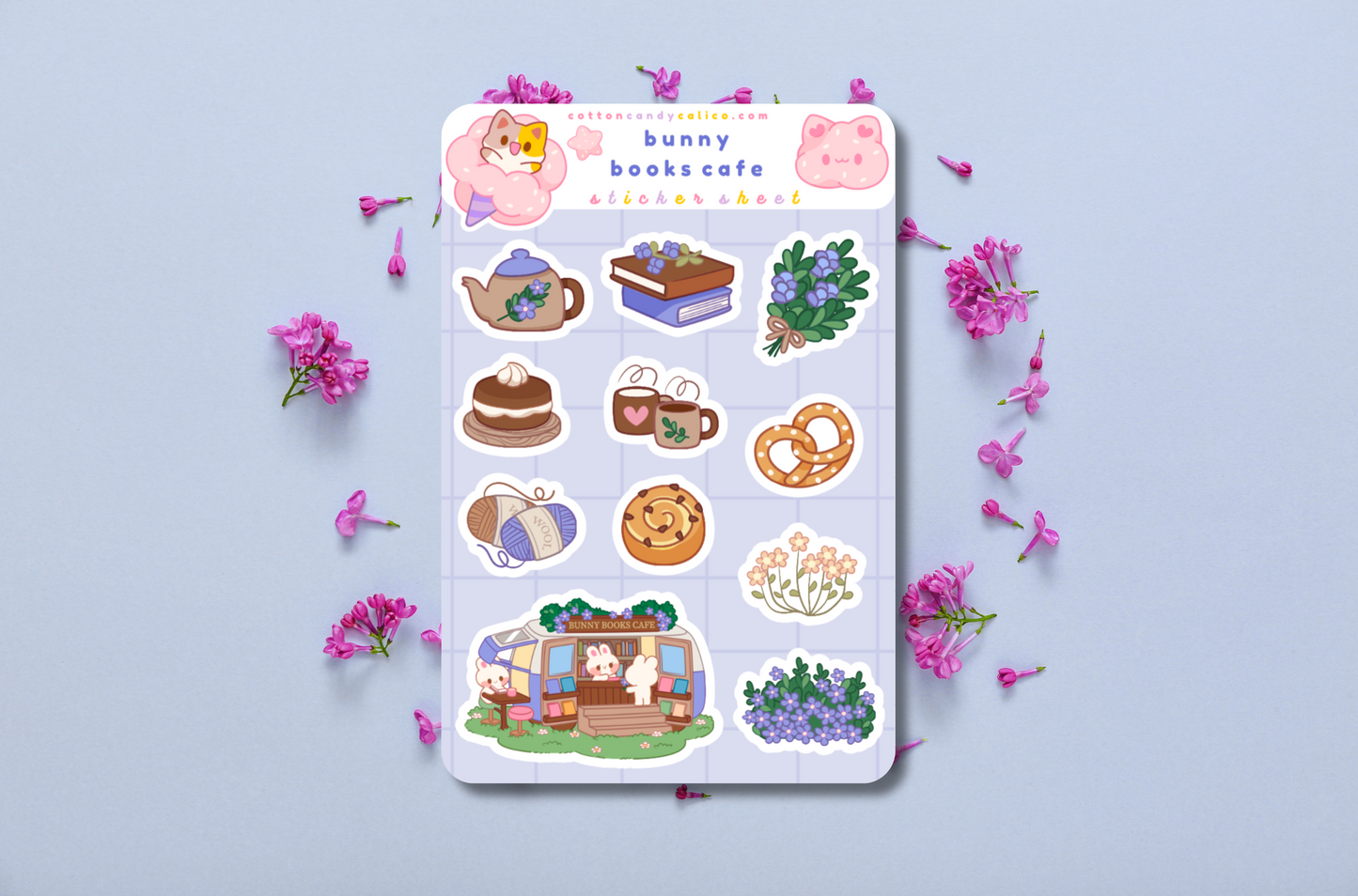 Bunny Books Cafe Sticker Sheet