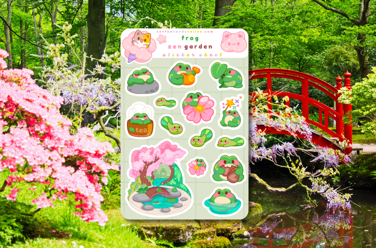 Frog Zen Garden Sticker Sheet