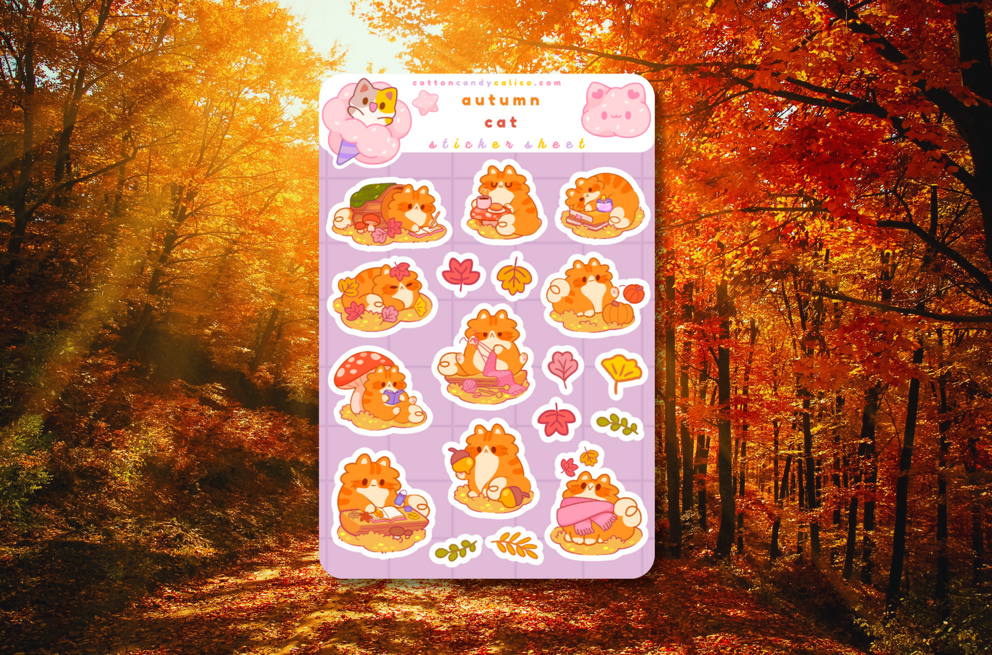 Autumn Cat Sticker Sheet
