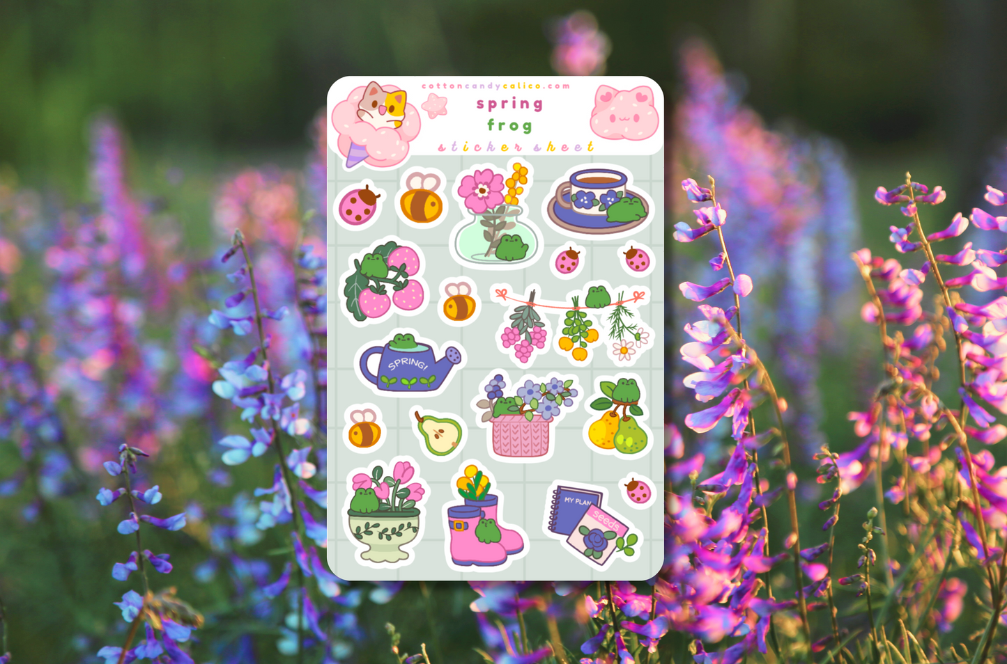 Spring Frog Sticker Sheet