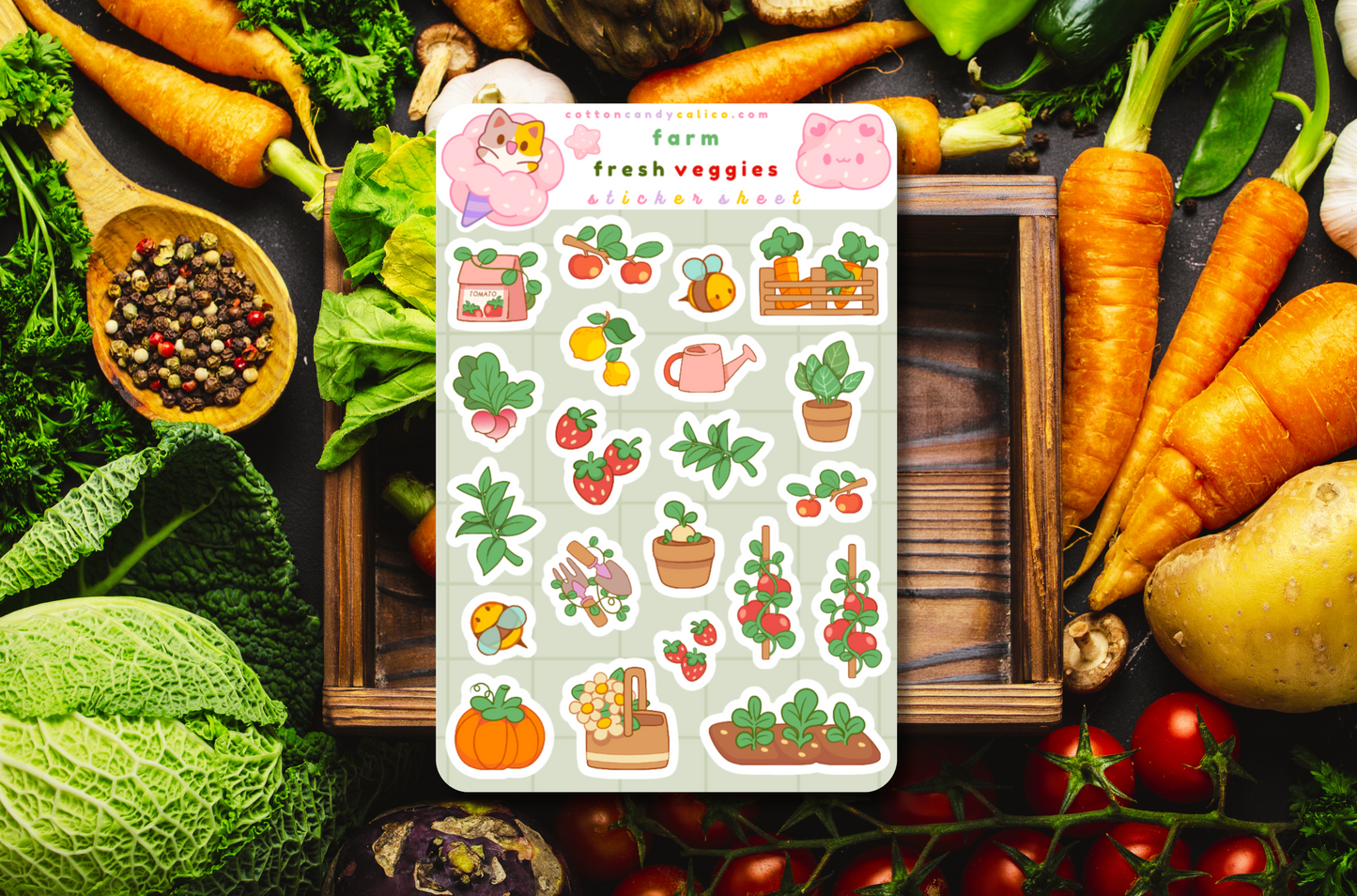 Farm Fresh Veggies Sticker Sheet
