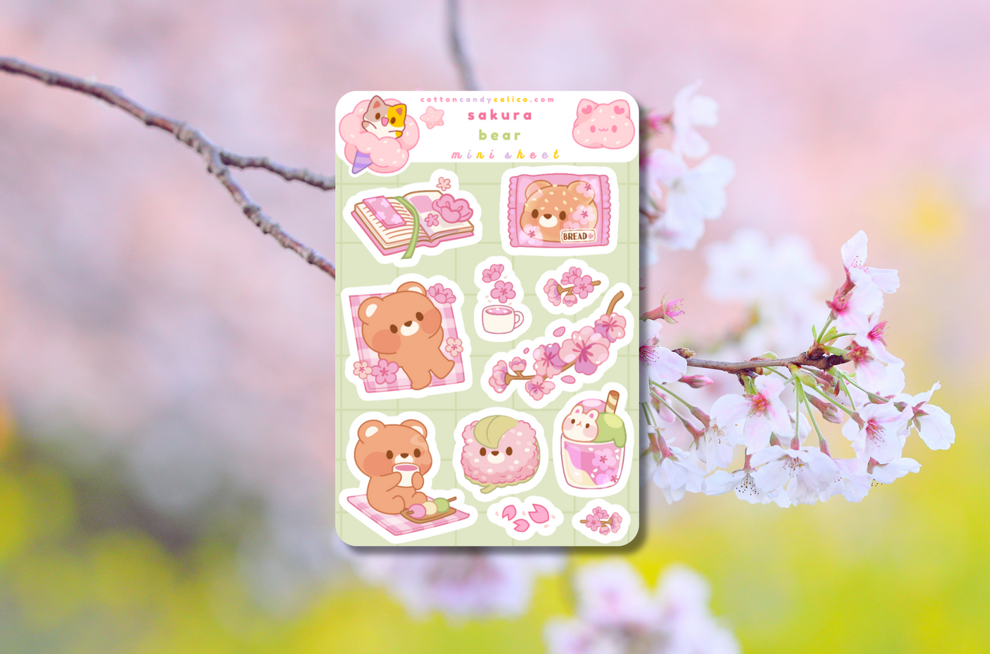 Sakura Bear Mini Sticker Sheet