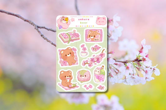 Sakura Bear Mini Sticker Sheet