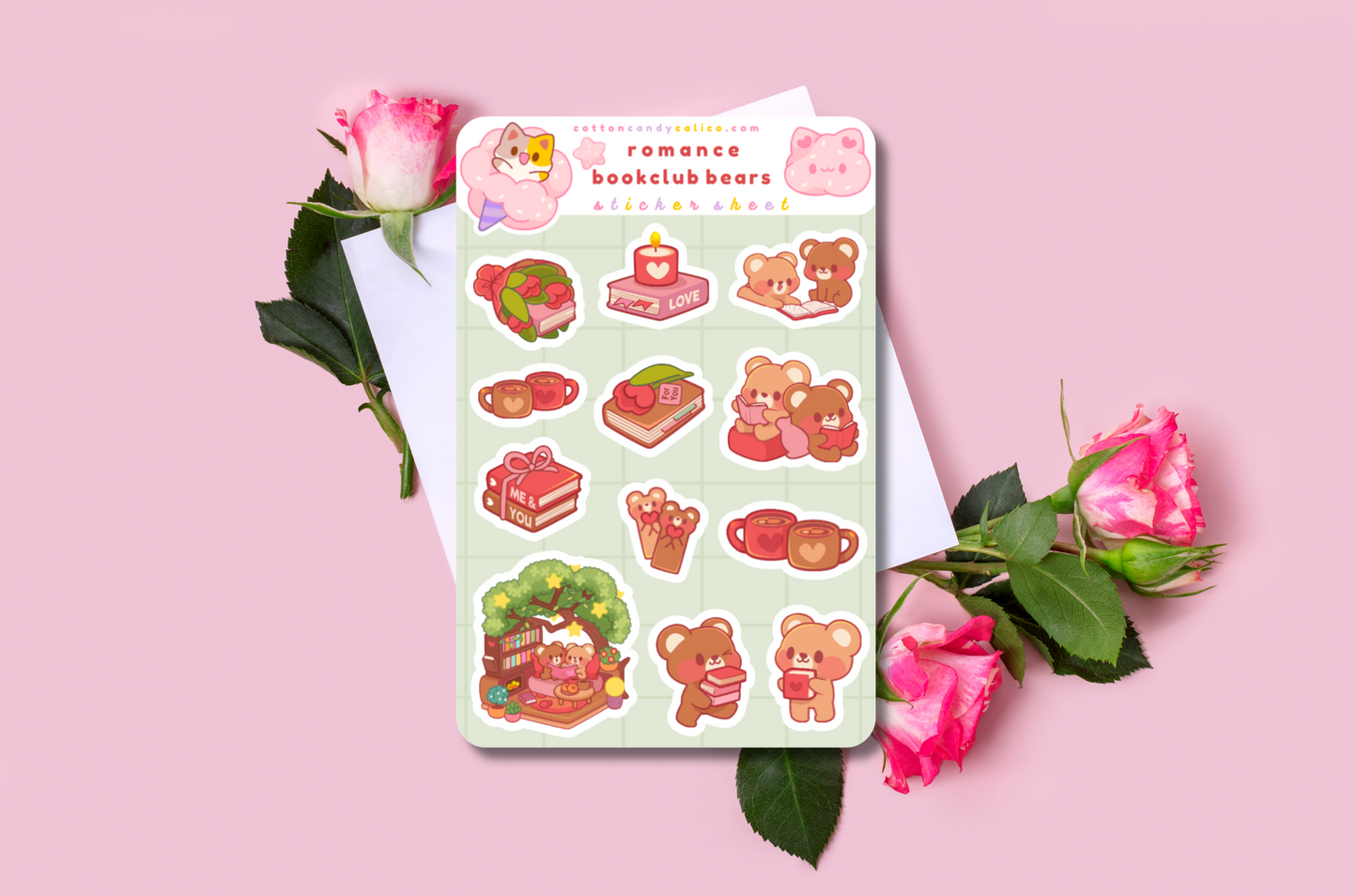 Romance Bookclub Bears Sticker Sheet