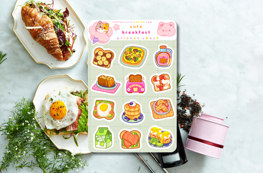 Cute Breakfast Sticker Sheet