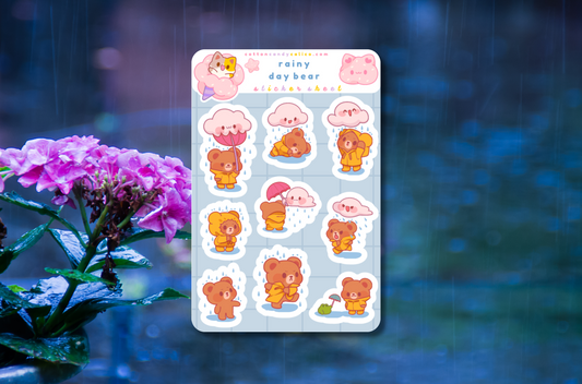 Rainy Day Bear Sticker Sheet