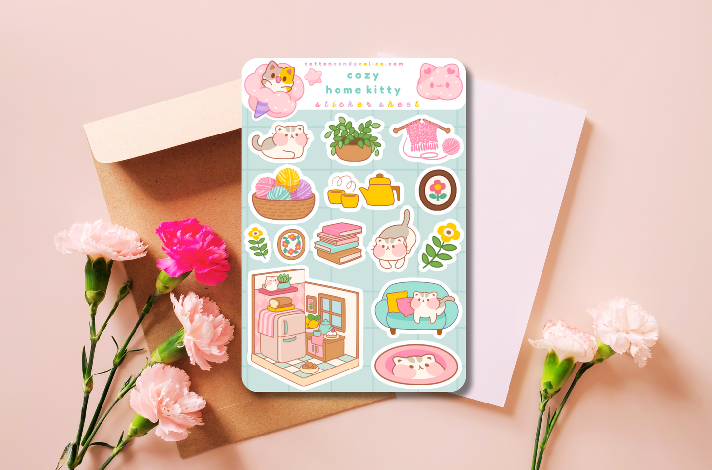 Cozy Home Kitty Sticker Sheet