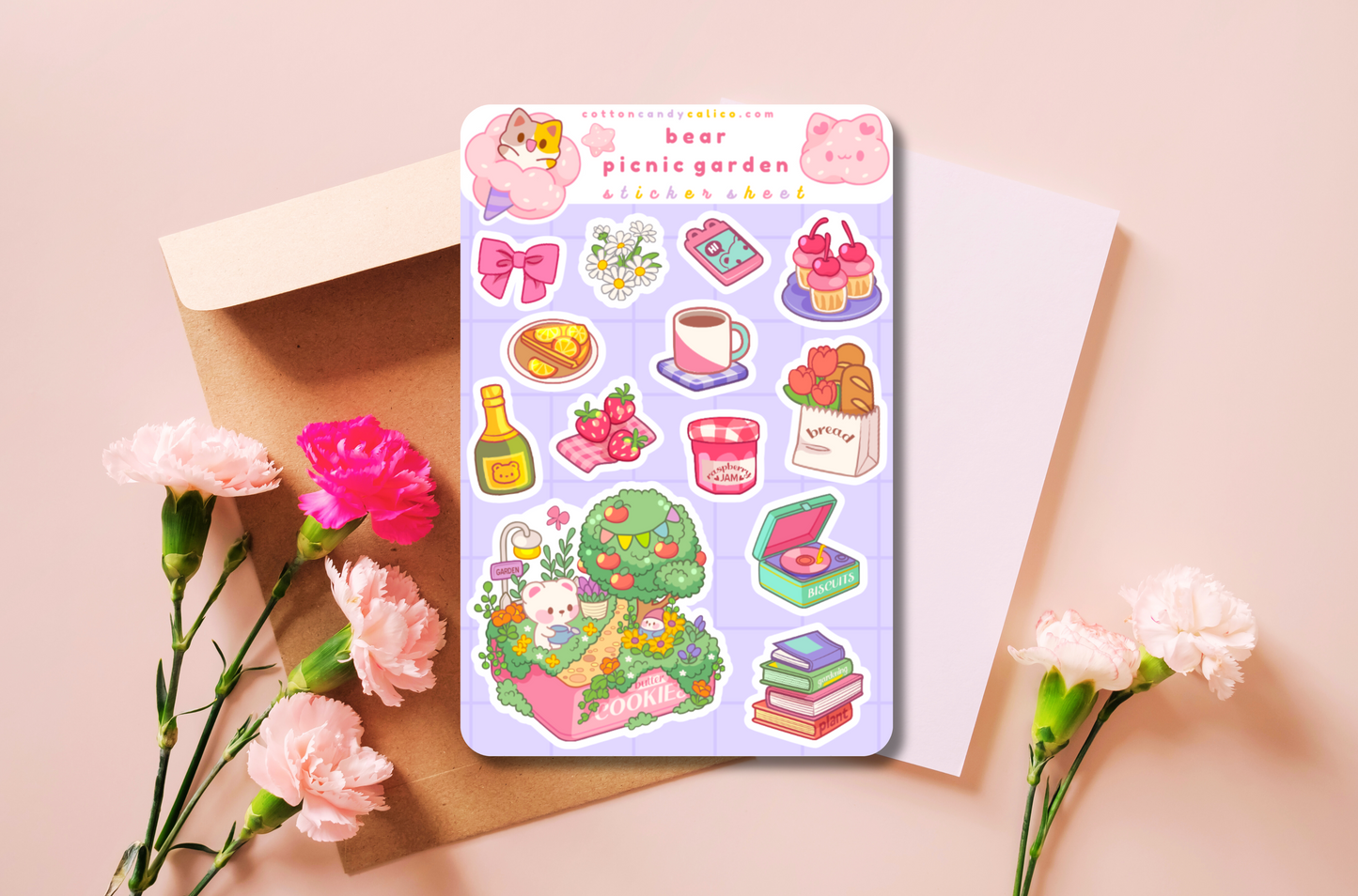 Bear Picnic Garden Sticker Sheet