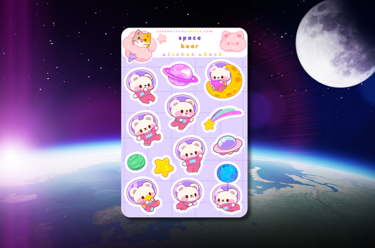 Space Bear Sticker Sheet