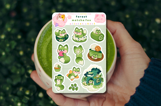 Forest Matcha Fox Sticker Sheet