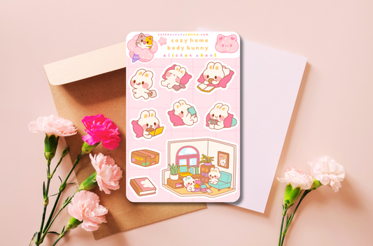 Cozy Homebody Bunny Sticker Sheet