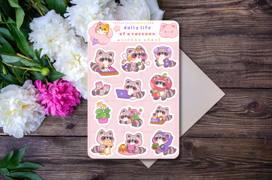 Daily Life of a Raccoon Sticker Sheet