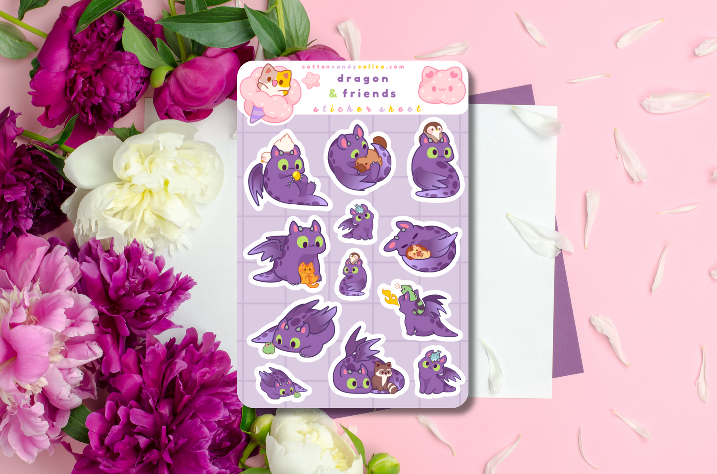 Dragon and Friends Sticker Sheet