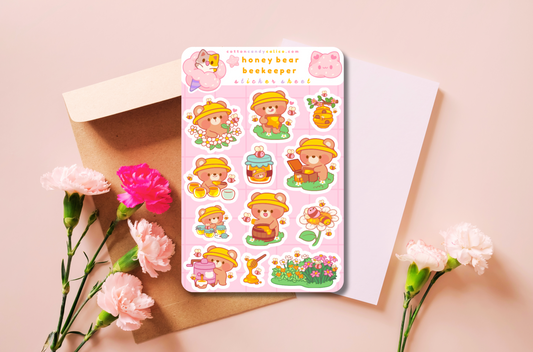 Honey Bear Beekeeper Sticker Sheet