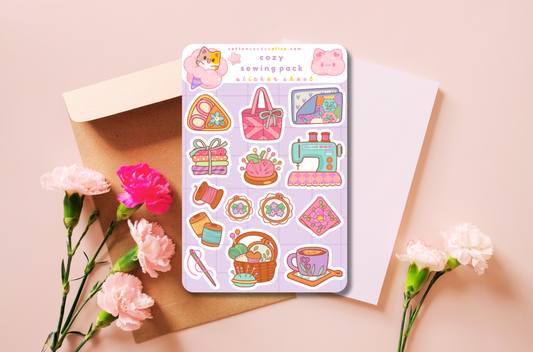 Cozy Sewing Pack Sticker Sheet (1/2)