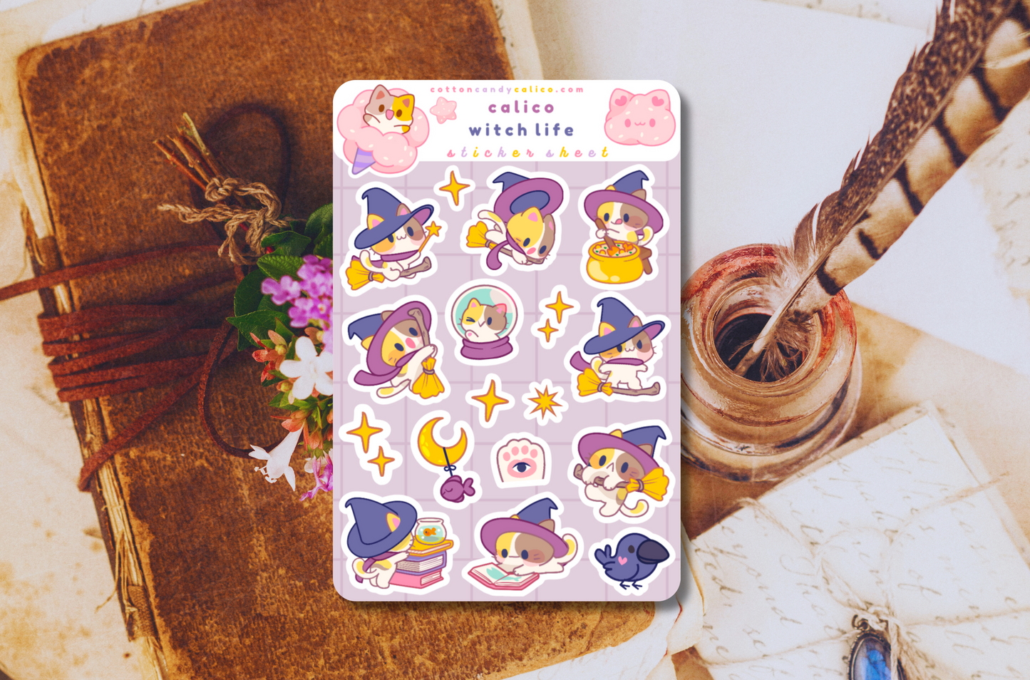 Calico Witch Life Sticker Sheet