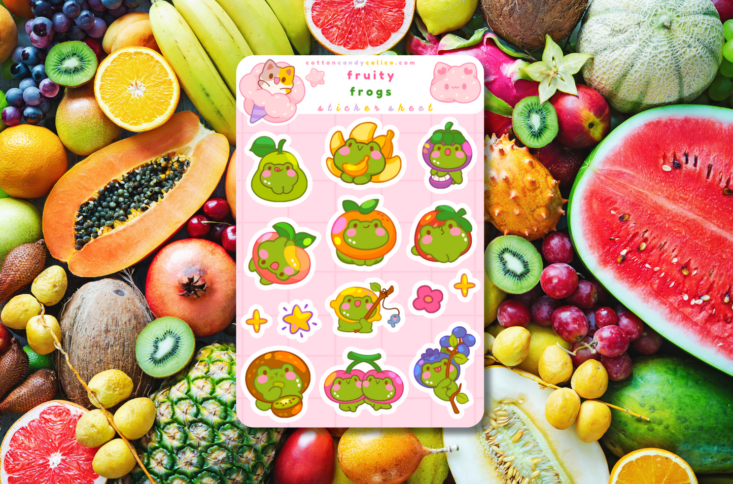 Fruity Frogs Sticker Sheet