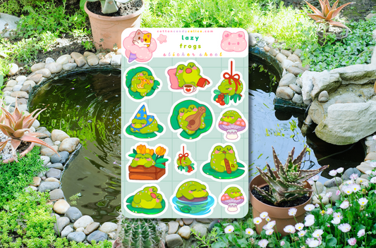 Lazy Frogs Sticker Sheet