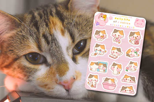 Daily Life of a Calico Sticker Sheet