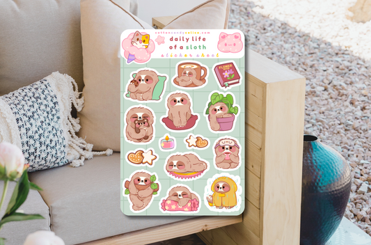 Daily Life of a Sloth Sticker Sheet