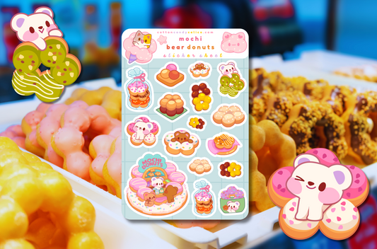 Mochi Bear Donuts Sticker Sheet