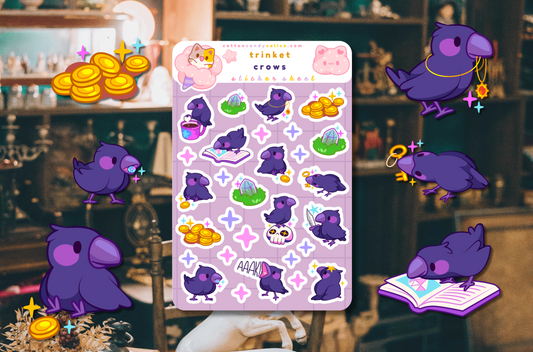 Trinket Crows Sticker Sheet