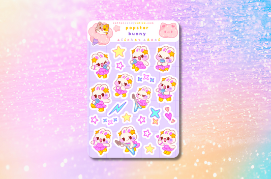 Popstar Bunny Sticker Sheet