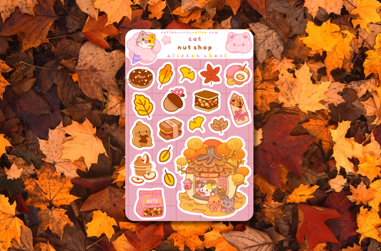 Cat Nut Shop Sticker Sheet
