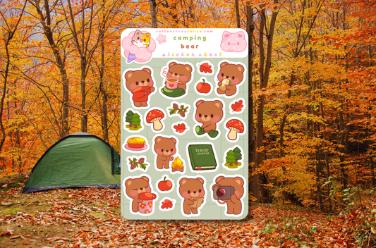 Bear Camping Sticker Sheet