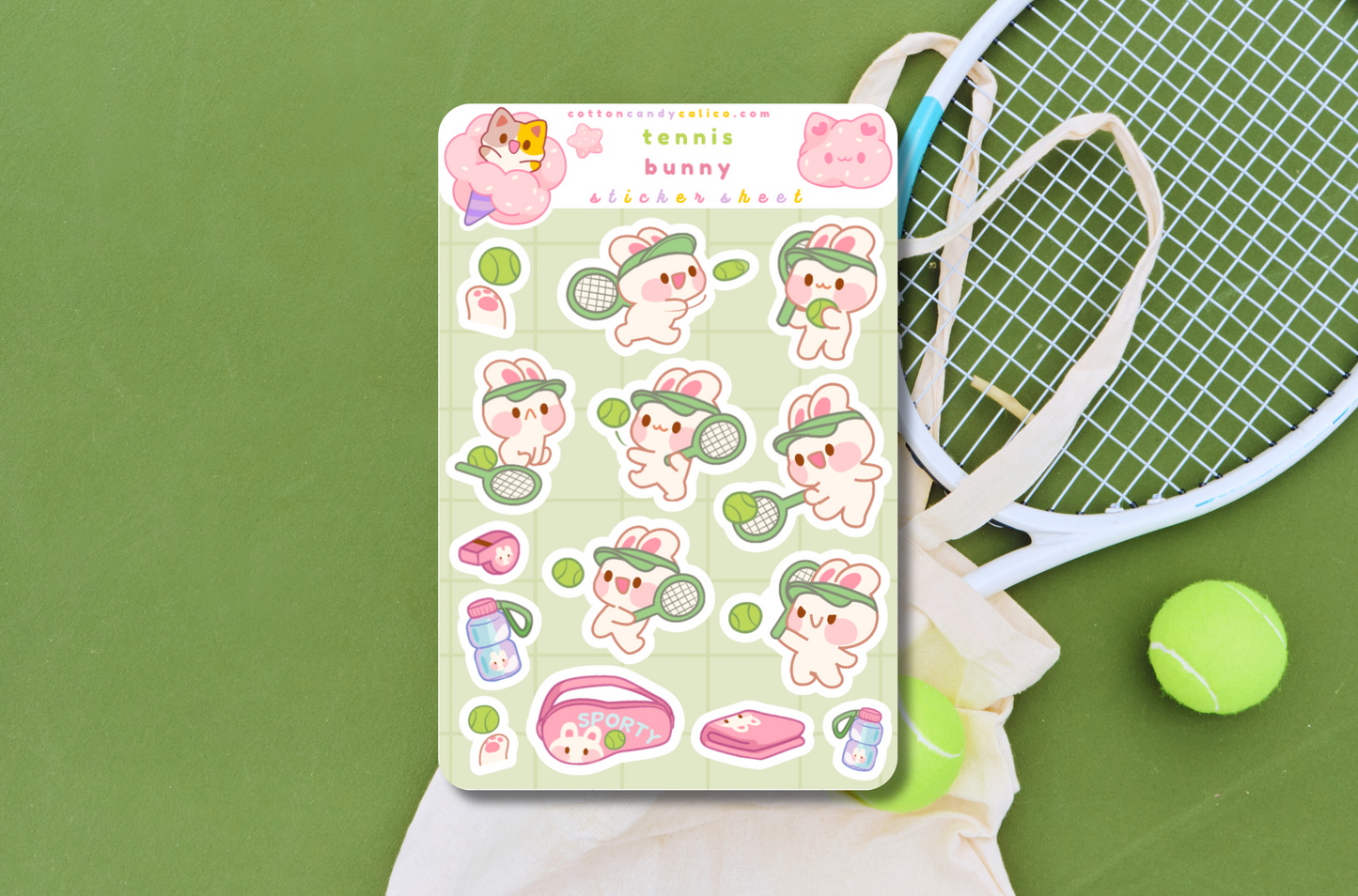 Tennis Bunny Sticker Sheet