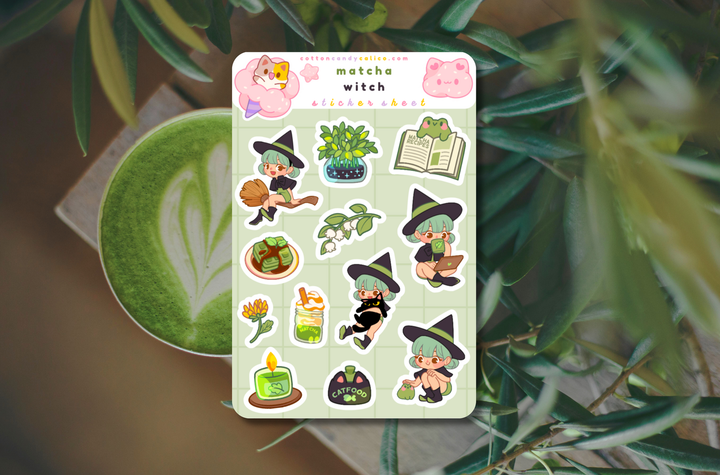 Matcha Witch Sticker Sheet