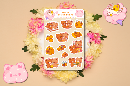 Honey Lover Bears Sticker Sheet