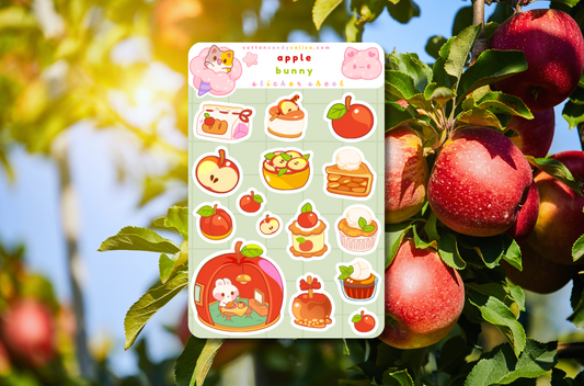 Apple Bunny Sticker Sheet