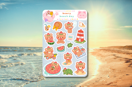 Beary Beach Day Sticker Sheet