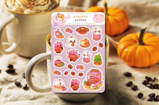 Pumpkin Coffee Sticker Sheet