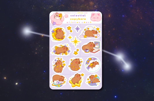 Celestial Capybara Sticker Sheet