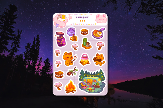 Camping Cat Sticker Sheet