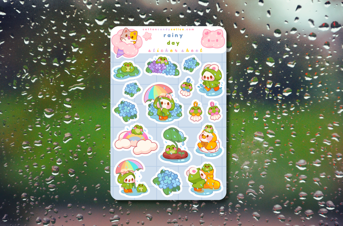 Rainy Day Sticker Sheet – Cotton Candy Calico