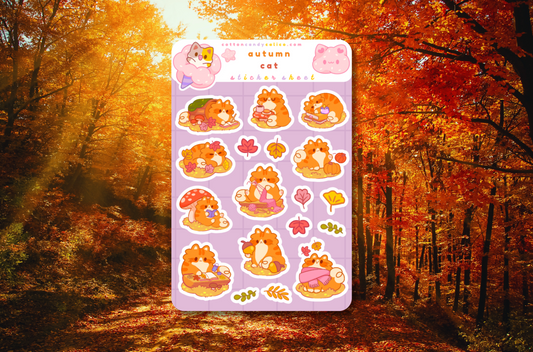 Autumn Cat Sticker Sheet