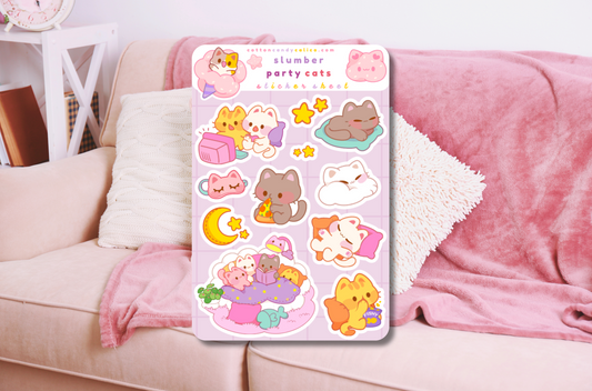 Slumber Party Cat Sticker Sheet