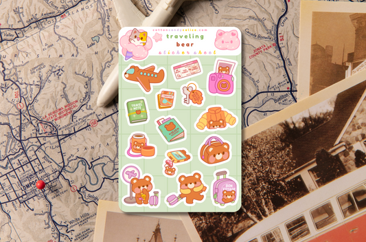 Traveling Bear Sticker Sheet