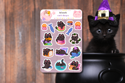 Black Cat Days Sticker Sheet