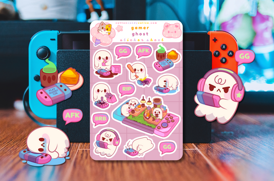 Gamer Ghost Sticker Sheet