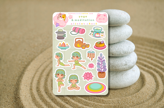 Yoga and Meditation Sticker Sheet