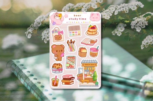 Bear Study Time Sticker Sheet